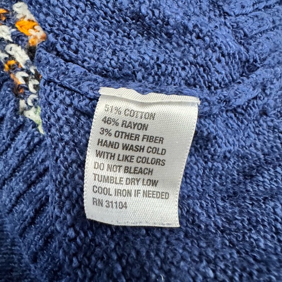 Red Camel Blue Sweater with Smart Fox Glasses Graphic Size Small GUC - Picture 6 of 6